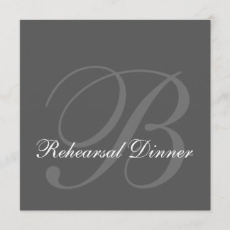 Grey Rehearsal Dinner Wedding Invitation