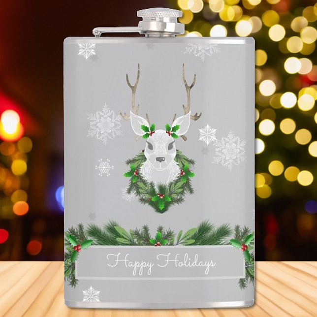 Grey Reindeer Flask (Gray Reindeer Flask)