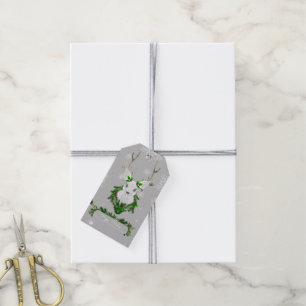 Grey Reindeer Gift Tag