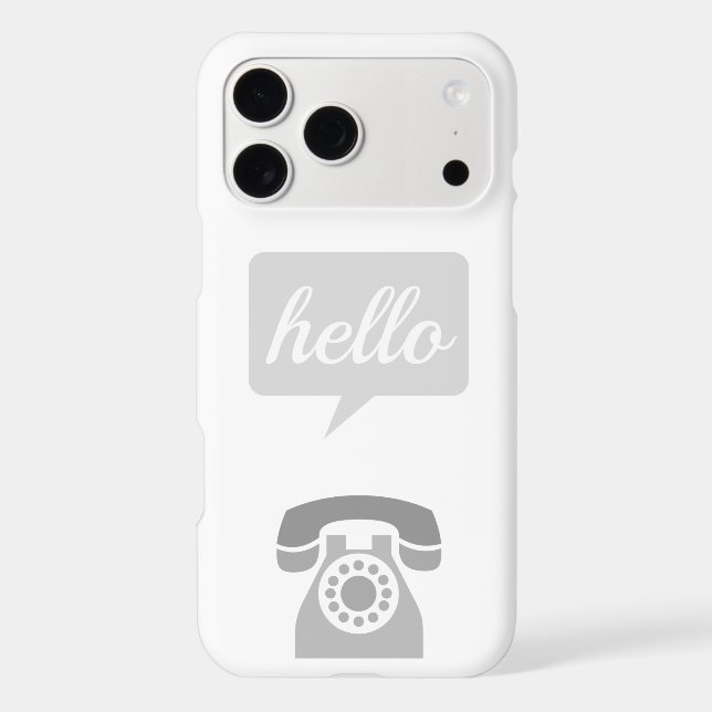 Grey Retro Telephone Hello (Back)
