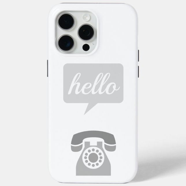 Grey Retro Telephone Hello Case-Mate iPhone Case (Back)