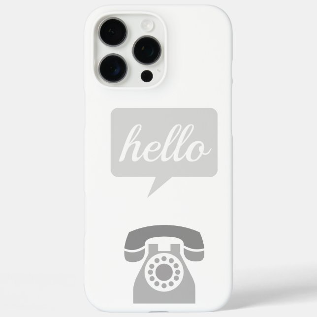 Grey Retro Telephone Hello Case-Mate iPhone Case (Back)