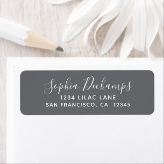 Grey Return Address Label