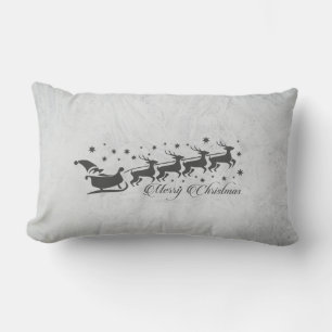 Grey reversible Christmas design Lumbar Pillow