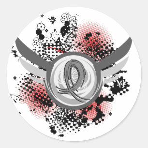 Grey Ribbon And Wings Brain Cancer Classic Round Sticker