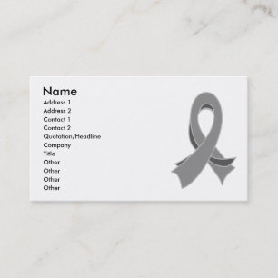 Grey Ribbon Awareness Stylish Business Card