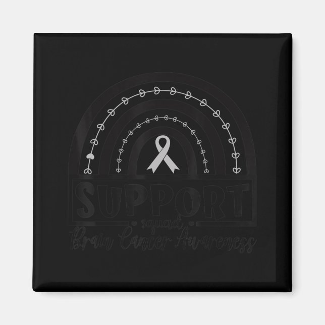 Grey Ribbon Brain Cancer Awareness Month Rainbow S Magnet (Front)