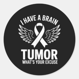 Grey Ribbon Brain Tumour Awareness Apparel For Men Classic Round Sticker
