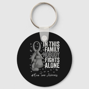 Grey Ribbon Survivor Fighter Brain Tumour Awarenes Keychain