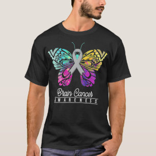 Grey Ribbon Warrior & Supporters  Brain Cancer Awa T-Shirt