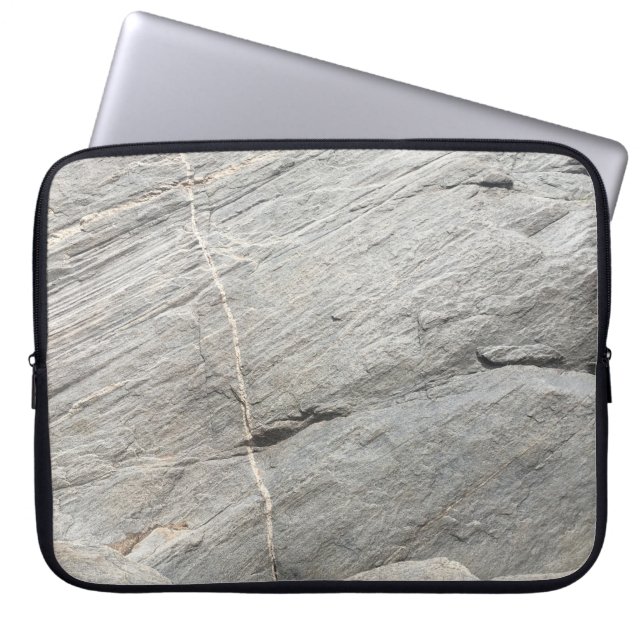 Grey rock view laptop sleeve (Front)