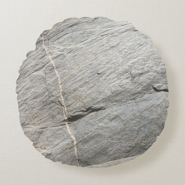 Grey rock view round pillow (Front)