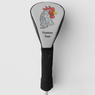 Grey Rooster's Head Golf Head Cover