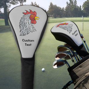 Grey Rooster's Head Golf Head Cover