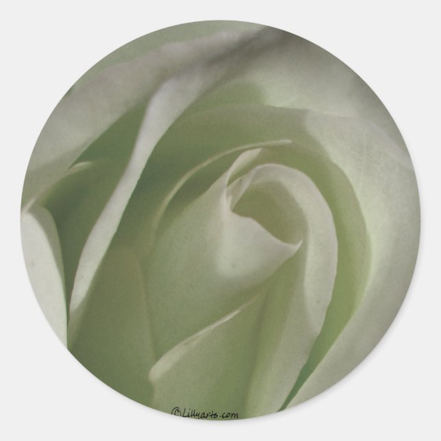 Grey Rose Sticker Wedding Envelope Seal (Front)