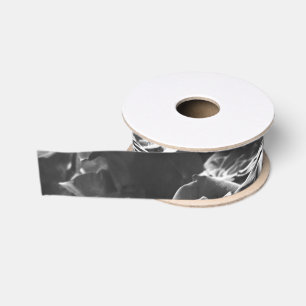 Grey roses, grey floral photo  grosgrain ribbon
