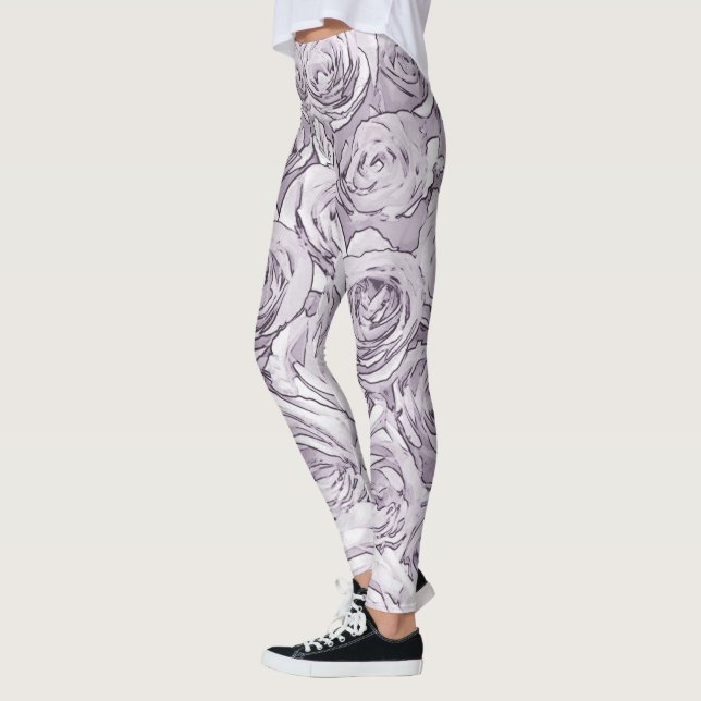 Grey Roses Leggings (Left)