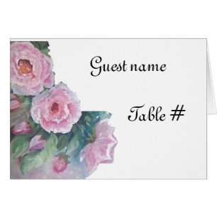 Grey roses - wedding place card