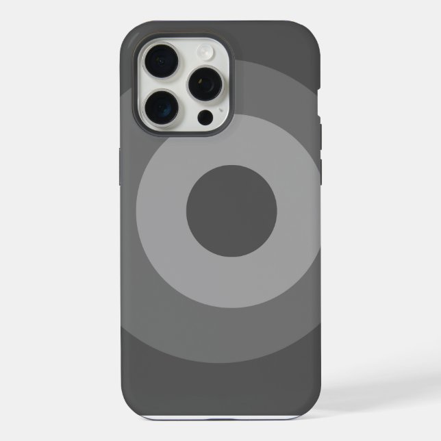 Grey Round Apple iPhone 15 Pro Max Case (Back)