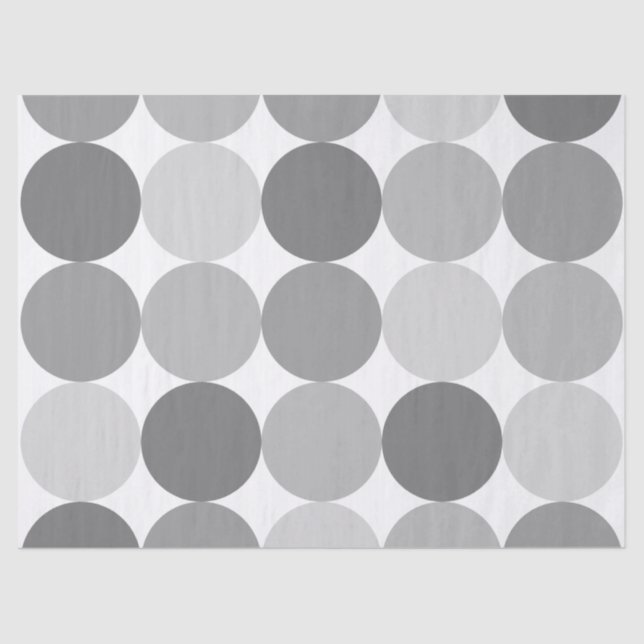 Grey Round Circle Pattern Tissue Paper (Front)