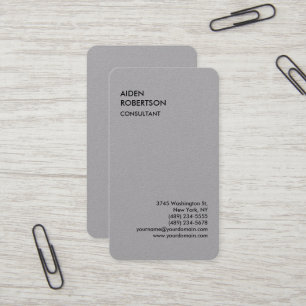 Grey Rounded Exclusive Special Modern Unique Business Card