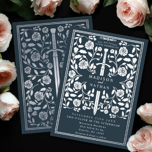 Grey Royal Medieval Silver Sword Wedding
