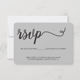 Grey RSVP without mailing Reserved Seat party