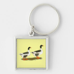 Grey Saddleback Geese Keychain