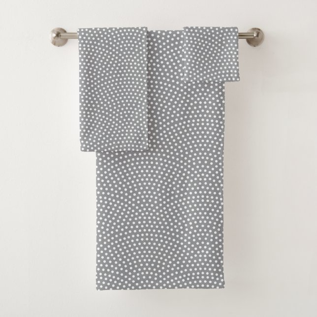 Grey Same Komon (large scale) Bath Towel Set (Insitu)