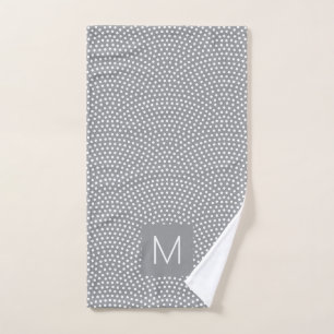 Grey Same Komon Monogram Bath Towel Set