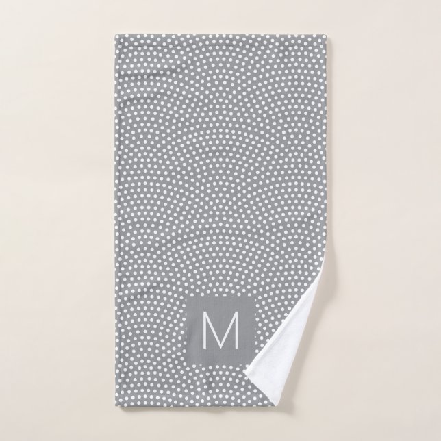 Grey Same Komon Monogram Bath Towel Set (Hand Towel)
