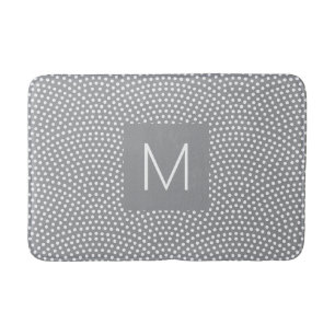 Grey Same Komon (shark skin) Monogrammed Bath Mat