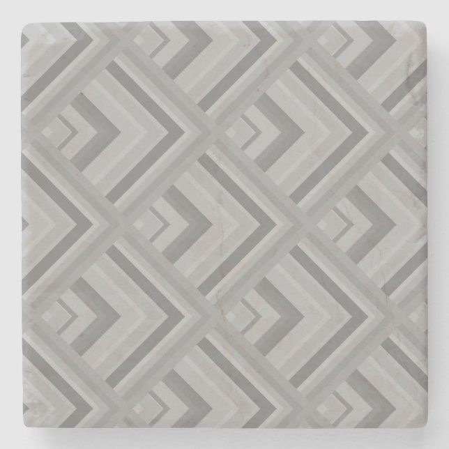 Grey scale pattern stone coaster (Front)