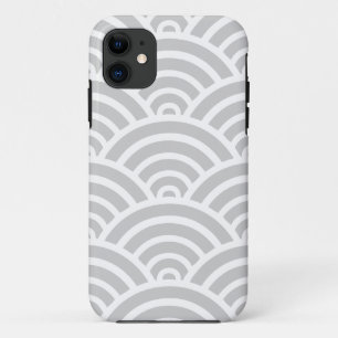 Grey Scallop Pattern iPhone 11 Case