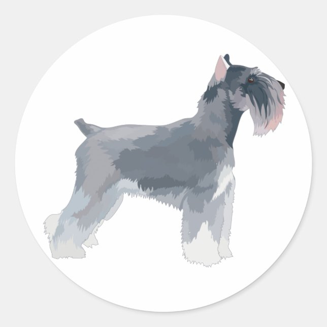 Grey Schnauzer Classic Round Sticker (Front)
