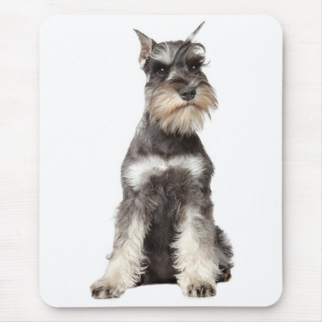 Grey Schnauzer Puppy Dog Mousepad (Front)
