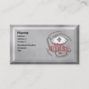 Grey School Nurse Axiom Business Card