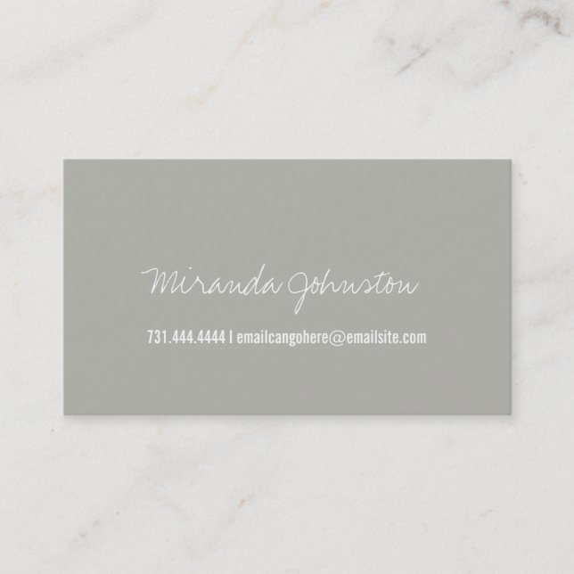 Grey Script Design Calling Cards (Front)
