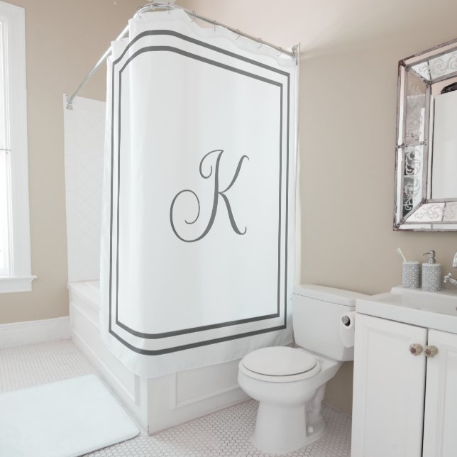 Grey Script Monogram Initials Grey Custom Name (In Situ)