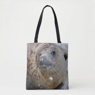 Grey Seal on Ice Tote Bag