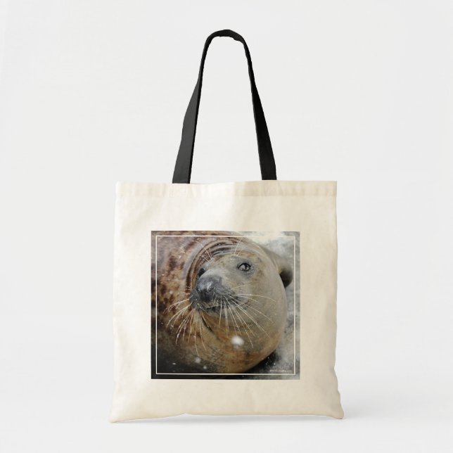 Grey Seal on Ice Tote Bag (Front)