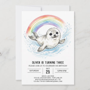 Grey Seal Pup Birthday Invitation