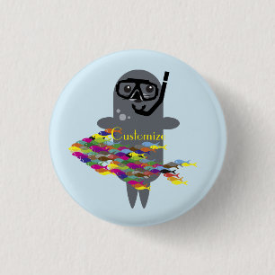 Grey Seal Thunder_Cove  1 Inch Round Button