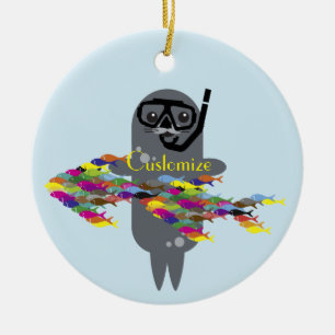 Grey Seal Thunder_Cove Ceramic Ornament
