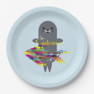 Grey Seal Thunder_Cove  Paper Plate