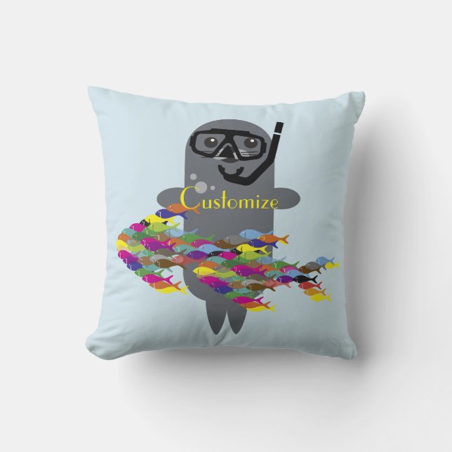 Grey Seal Thunder_Cove  Throw Pillow (Front)