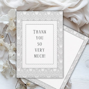 Grey Shabby Chic Vintage Baby Shower Thank You Card