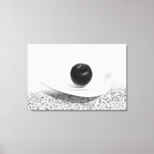 Grey shades apple canvas print