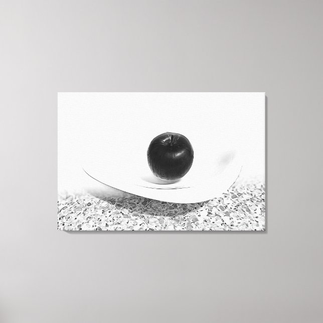 Grey shades apple canvas print (Front)