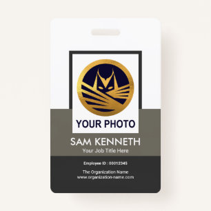 Grey Shades Box Column Photo Template Staff Badge